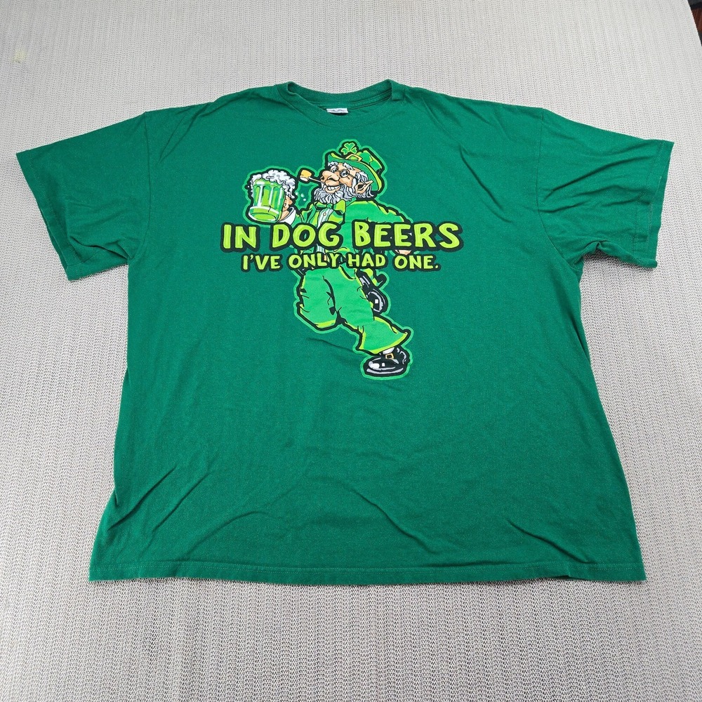 Irish Shirt Mens 3XL XXXL Green St Pattys Day Leprechaun Beer Funny Short Sleeve